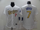 Dodgers 7 Julio Urias White Gold 2020 Nike Cool Base Jersey,baseball caps,new era cap wholesale,wholesale hats